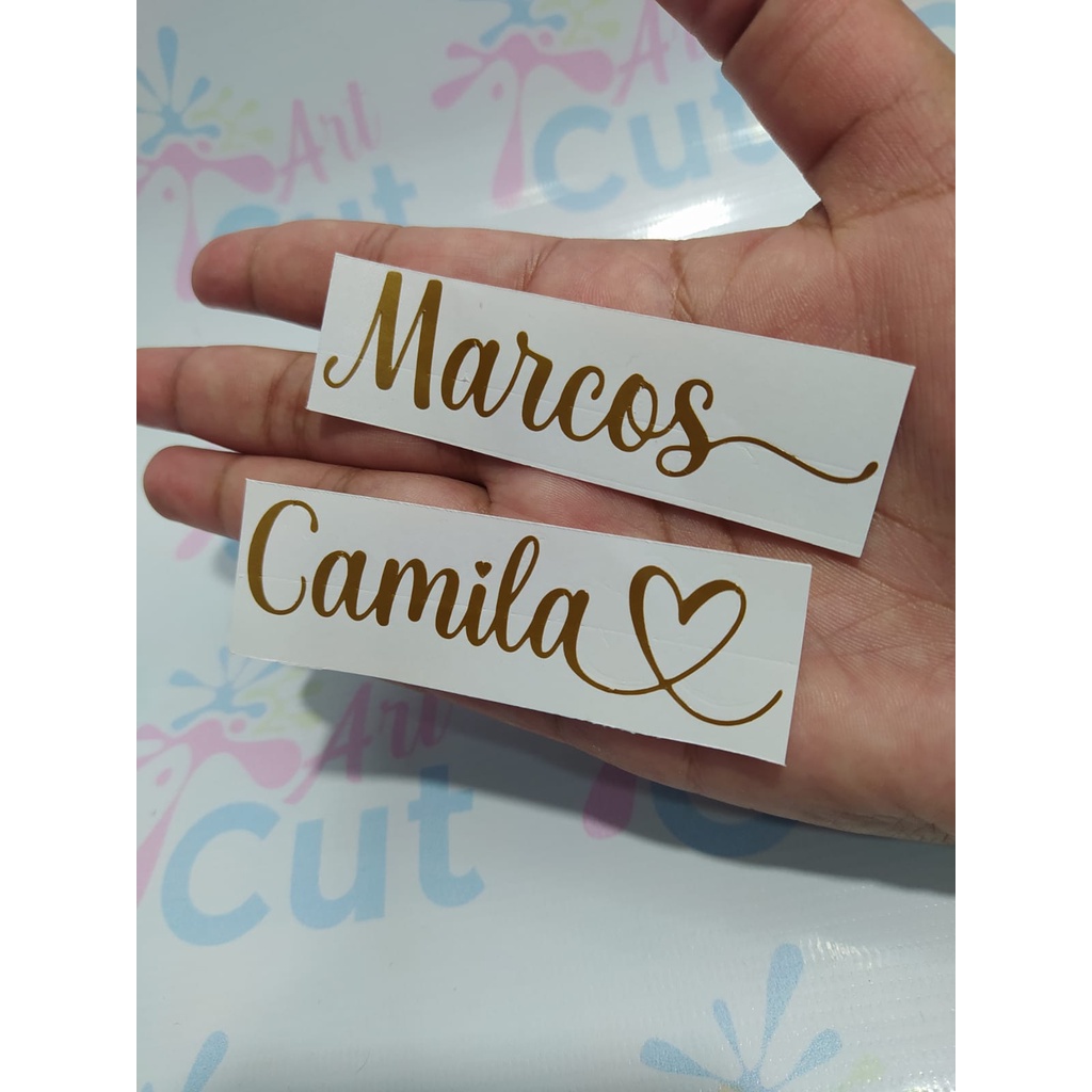 Adesivo Nome Personalizado ( Dourado ou Prata) - Para copo/ garrafinha/ taça etc