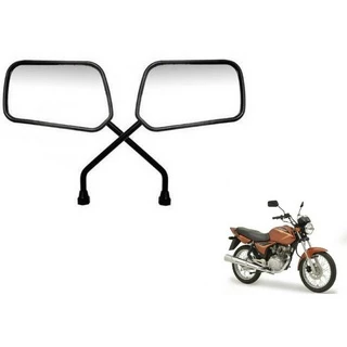 Par Espelho Retrovisor Preto Direito e Esquerdo Modelo Honda Cg Titan Fan 125 150 Ks Es Esd Ex