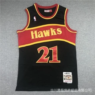 [5 Estilos] Camisa Nba atlanta Falcões no . 21 wilkins Retrô Preto E Outros Basquete BtSR ENTC