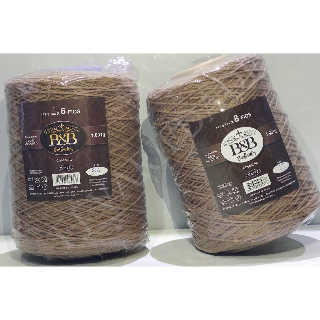 Barbante B&B Chocolate 8 Fios 1kg/780mts Envio Imediato!! BeB | Shopee ...