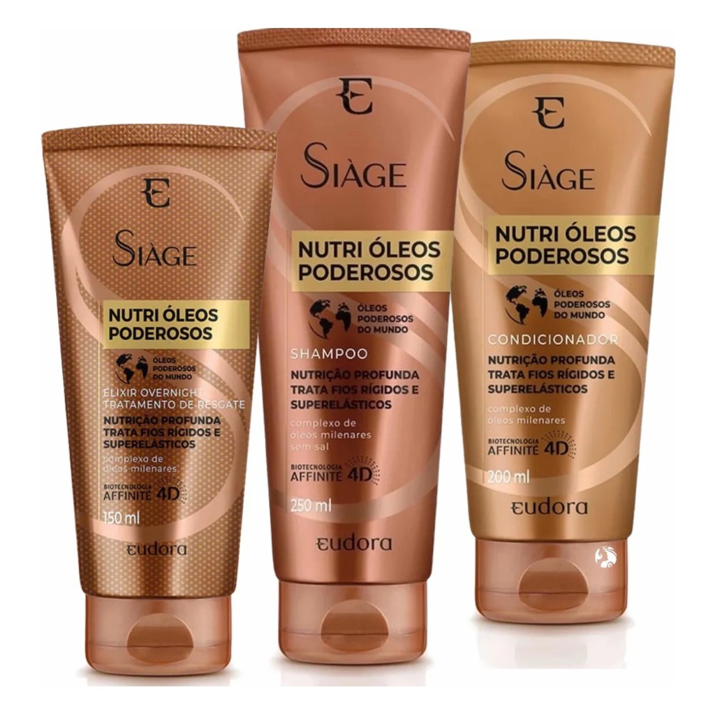 Eudora Siàge Nutri Óleos Poderosos Shampoo + Condicionador + Elixir ...