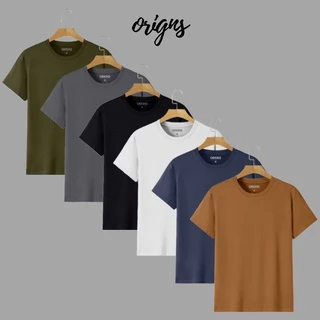 Kit 5 Camiseta Masculina Básica Lisa Slim Algodão ORIGNS