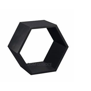 1 Nicho Colmeia Hexagonal sem fundo Mdf Preto 34x30x10 Cm