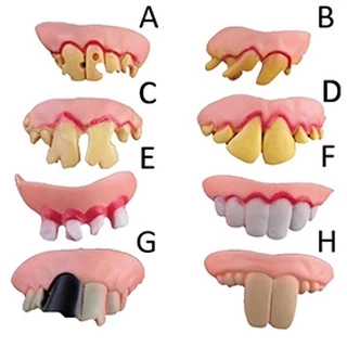 Dentadura latex monstro -8 modelos a escolher - dentes podres