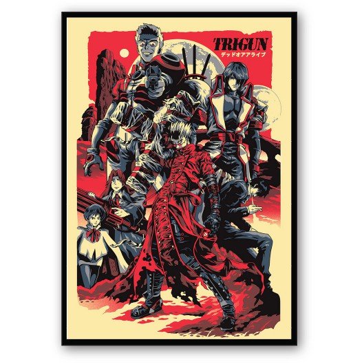 Quadro Decorativo Trigun Vash Poster Emoldurado 23x33cm