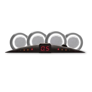 Sensor Estacionamento Ré 4 Sensores Display Positron Preto Prata Branco