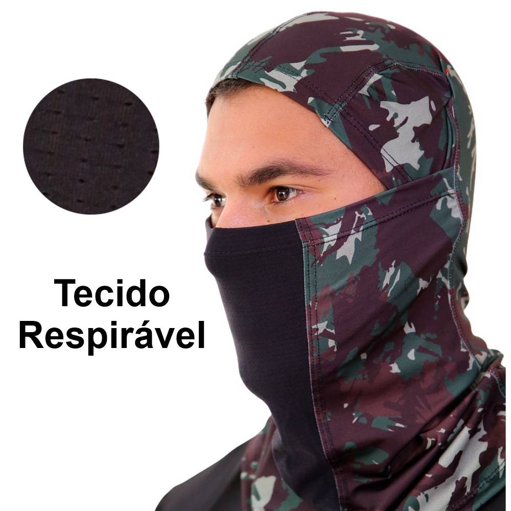 Balaclava Touca Ninja Bandana Camuflada Uv50+ Pesca Ciclismo Motociclismo
