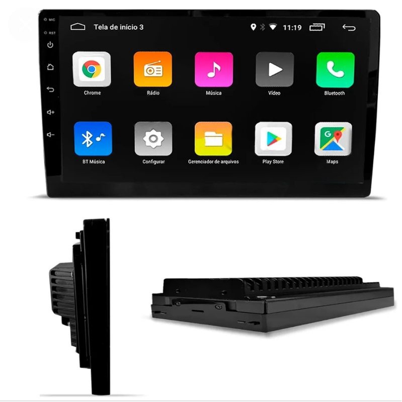 Central Multimidia Android 9 Polegadas GPS Wi-Fi Internet Ios Android ...