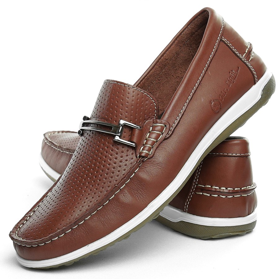 Mocassim couro latego Mr Light 9092