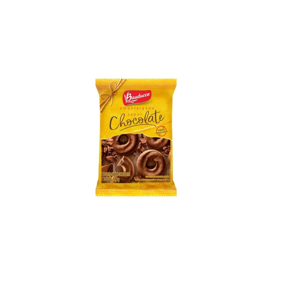 Biscoito Bauducco Amanteigado Chocolate 11,8G - 80 Unidades