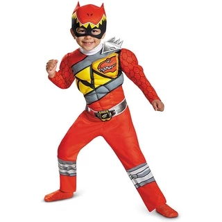 Vermelho Power Ranger Dino Charge Boys Muscle Fantasia Macacão de Power Rangers Infantil