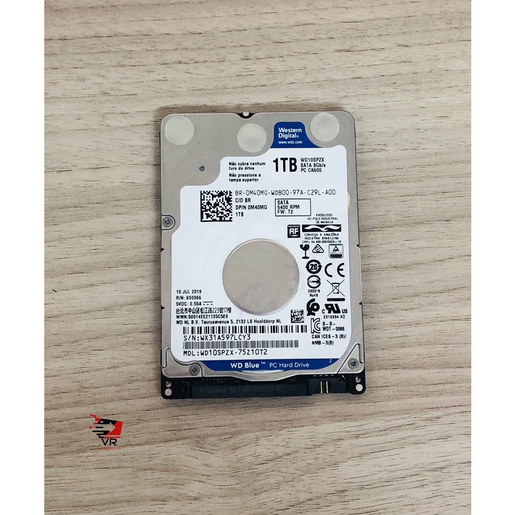 HD 2.5 POLEGADAS 1 TERA - WDC WD10SPZX-75Z10T2 | Shopee Brasil