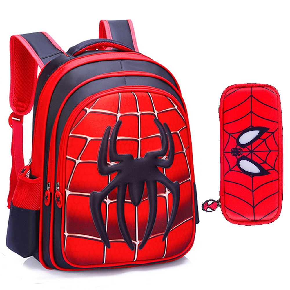 2 Em 1 Kit 3D Marvel Spiderman Aranha Escolar Saco Conjunto Mochila Infantil Menino Bonito Dos Desenhos Animados Do Bebê Meninos Meninas Homem Escolar Crianças 1 2 3 4 5 6 Anos d Rodinha