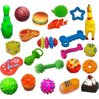 Kit 5 Mordedores Brinquedo Pet Cachorros C/ Apito E Franguinho