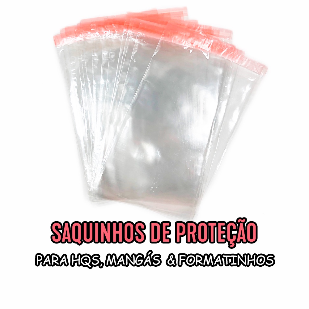 Saquinho HQ Mangá Aba Adesiva Mangás HQs Super Heróis