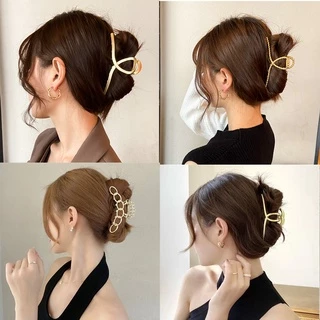 Acessórios Para O Cabelo Meninas Coreanas metal Tubarão Clipe Na Parte De Trás Da Cabeça semi Atado hairpin headdress