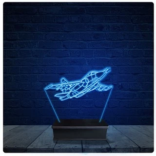 Luminária Led Acrilico Abajur - Jato Avião Caça