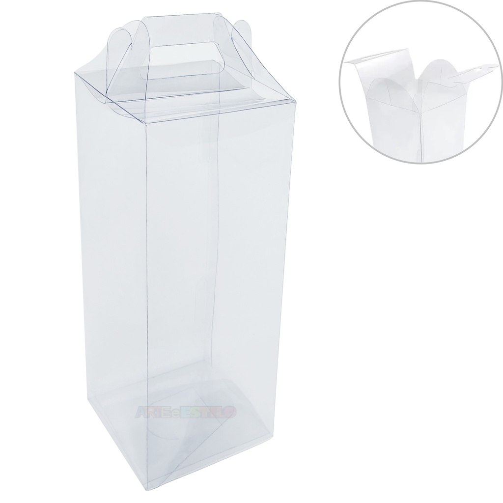 Boîte à Gâteau Transparente BUCOMTU - Lot De 2, 30x30x25cm - Pour Gâteau Double étage 10 Pouces, Avec Ruban Décoratif