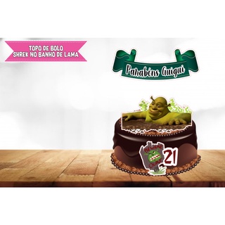 Topo de Bolo - Decoração para bolo Personalizado - Shrek Felizes para  sempre - Fiona e Shrek banho de lama - Crepusculo Edward Bela e Jacob