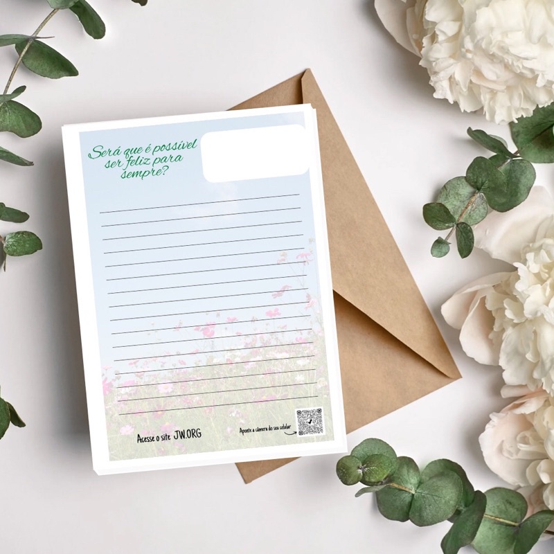 Papel de Carta JW Seja feliz para sempre 50 Folhas Shopee Brasil