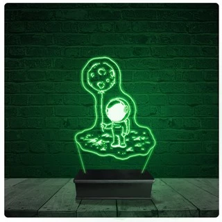 Luminária Abajur Acrílico Led - Astronauta Desenho 39