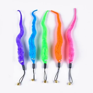 5 Pcs Pet Catcher Brinquedo Substituição De Worms Com Sino Para O Gato Interativo E Gatinho Brinquedo Varinhas