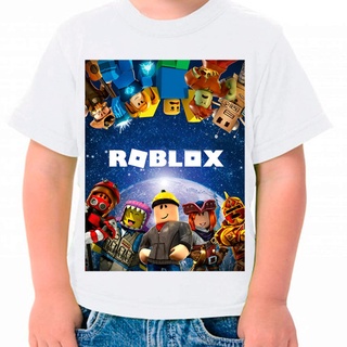 Camisa Infantil Camiseta Turma Roblox Personagens Geek, t-shirt