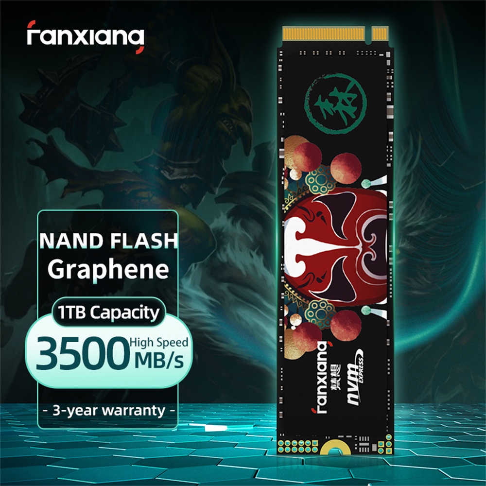 Fanxiang S500 Pro NVMe M . 2 2280 SSD De 256 Gb 512 1 Tb PCIe 3.0x4 3500 Mb/S Velocidade Ler Unidade De Disko Rígido Para PC Portátil Com Dissipador De Calor