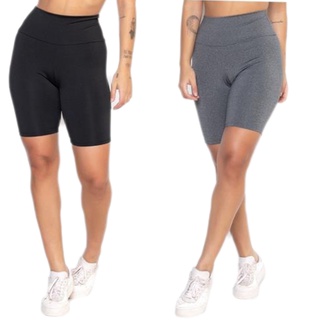 KIT 2 Bermudas Ciclista Legging Feminina , Cintura Alta em Suplex P , M , G , GG com Costura Reforçada , Não Fica Transaparente, Promoção