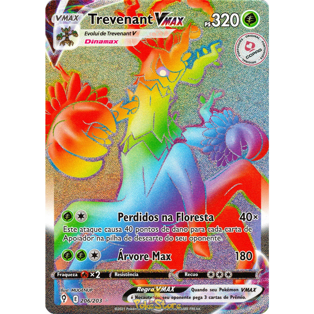 Carta Pokemon Trevenant VMAX Portugus Card Original Copag | Shopee Brasil