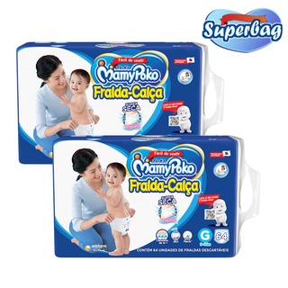 Kit 02 Super BAG FRALDA CALÇA Descartável Mamypoko - G -c/ 128 Unidades - Tecnologia Japonesa