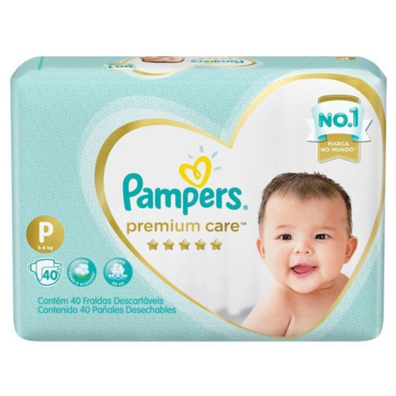 Fralda Pampers Premium Care Mega P 40 Unidades Shopee Brasil