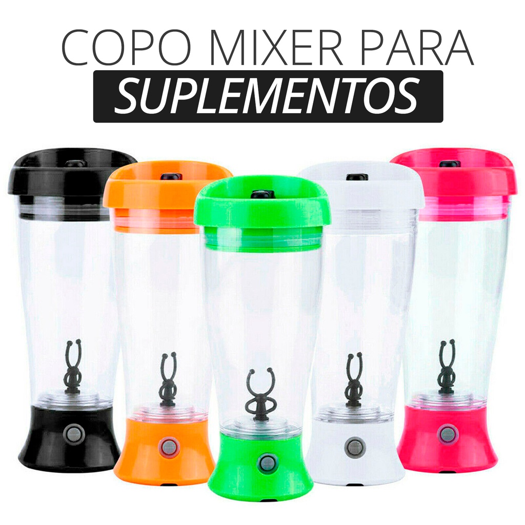 Copo Mixer Misturador Portátil Whey Shake Suco Suplementos Pilha 400ml