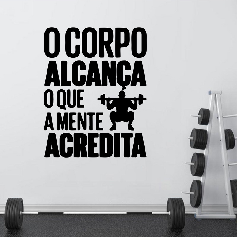 adesivo de parede pilates academia frase motivacional