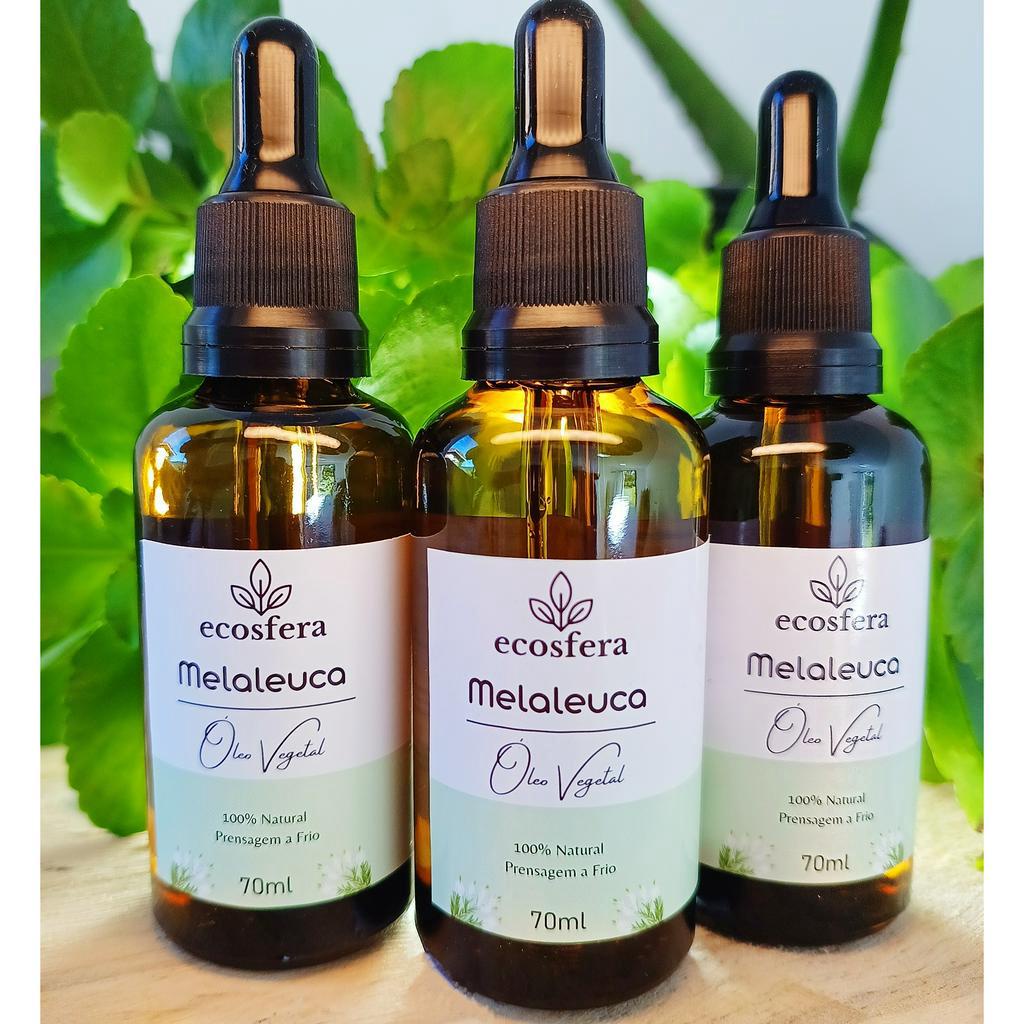 Óleo Vegetal Melaleuca - Tea Tree 100% Puro e Natural - Elimina Fungos, Bactérias, Acne e Psoríase 70ml.