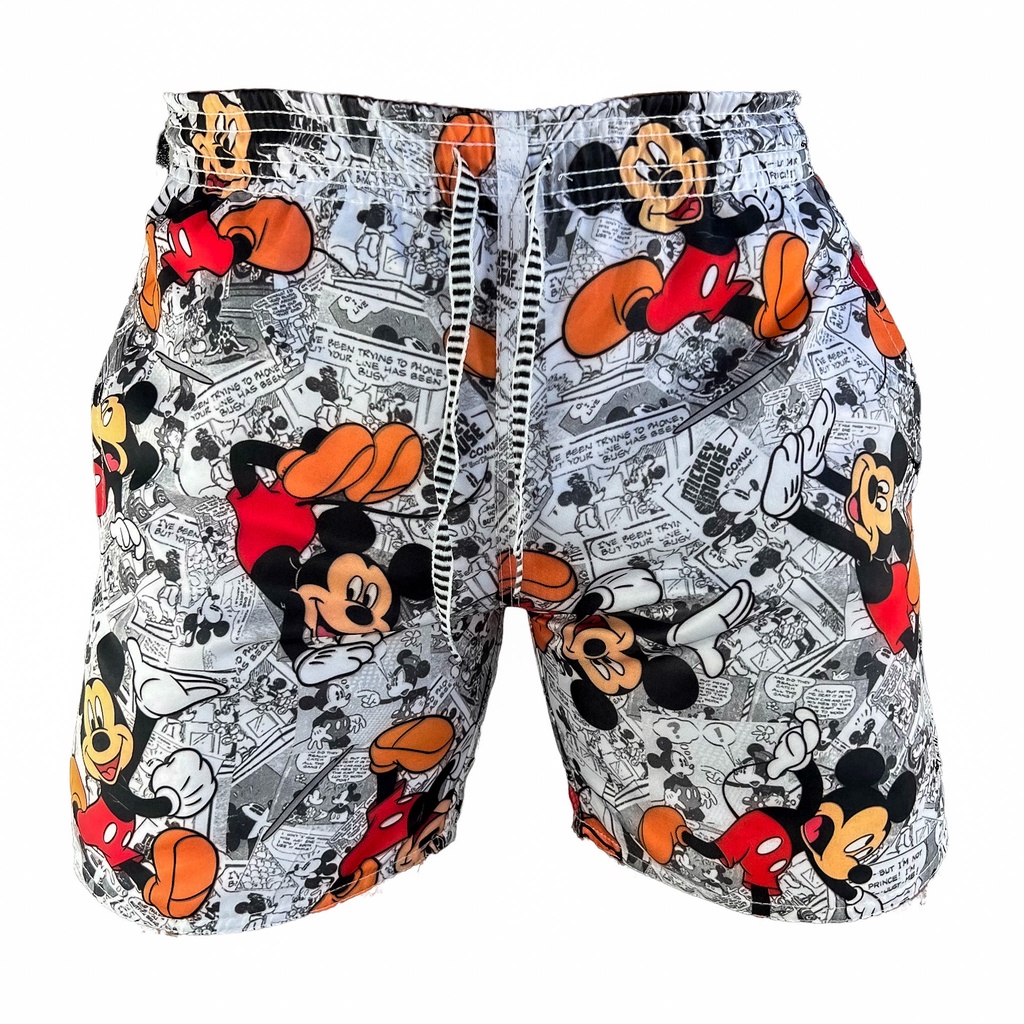 Short Masculino Mauricinho Playboy Moda Praia Florida, Mickey, Dragon Ball + Brinde