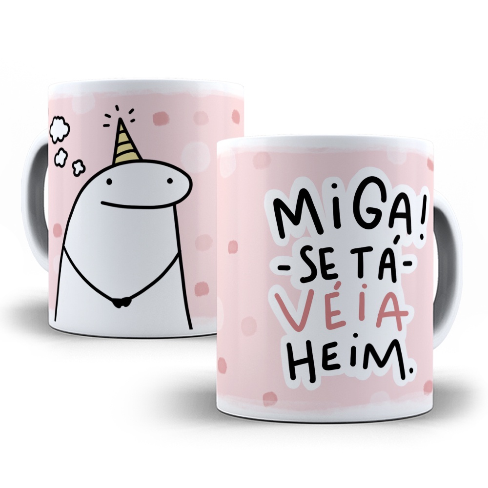 Caneca Presente Aniversario Flork Meme Azul E Rosa 325 Ml - Corre