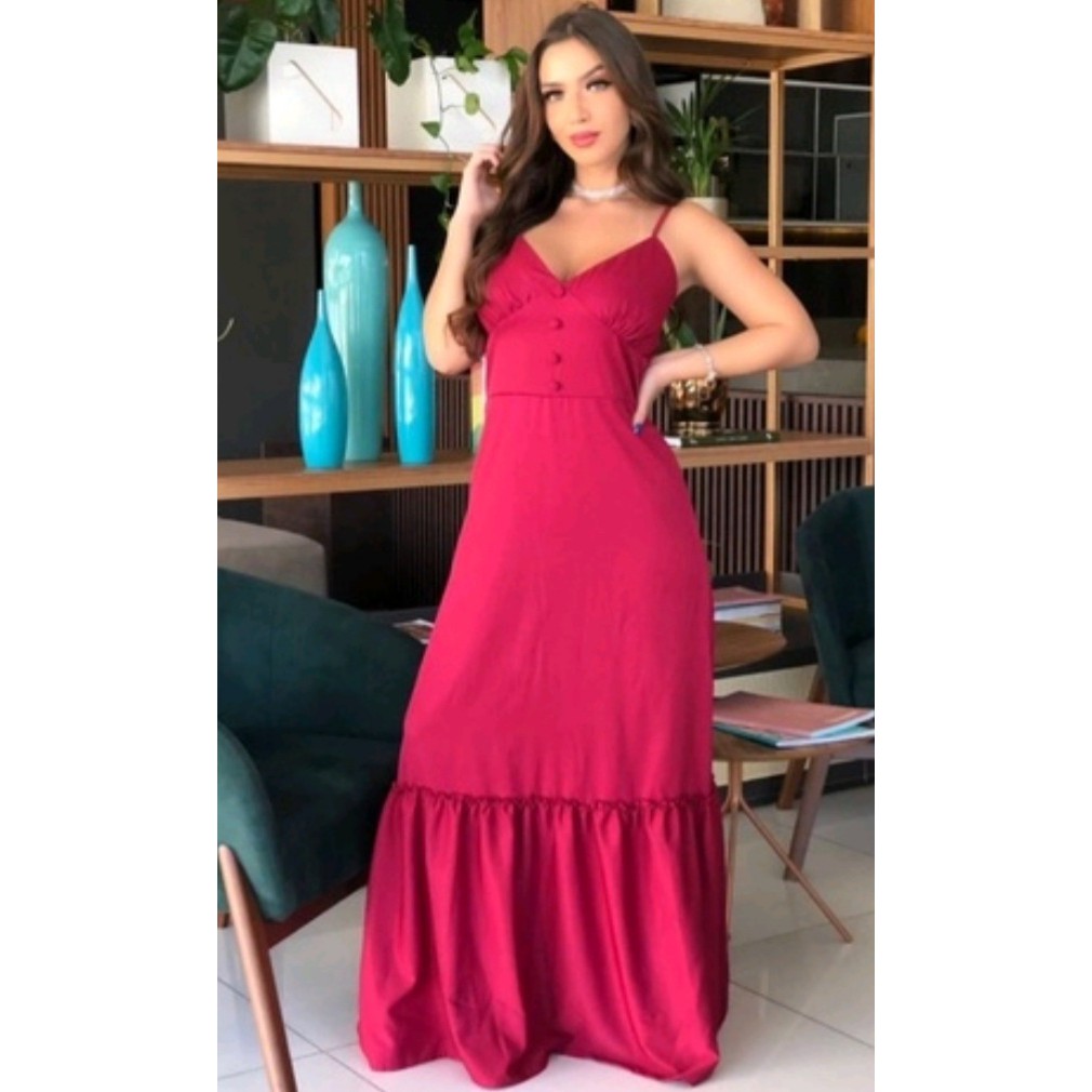 Vestidos store longos lisos