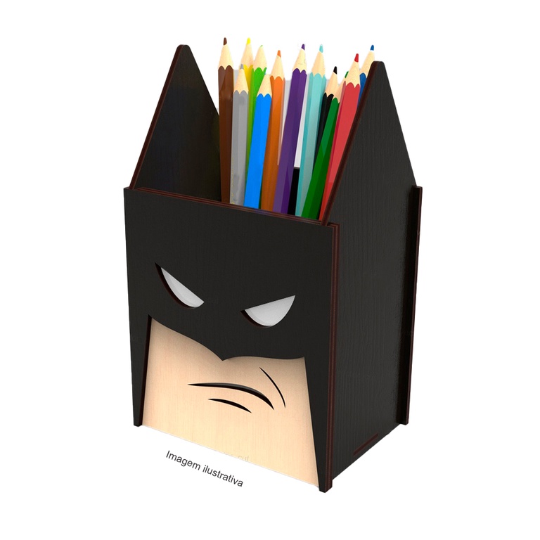Porta Canetas Lápis Batman Super Heróis Dc Geek Organizador