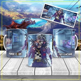 Caneca Gamer Jogo Free Fire Nome Personalizado