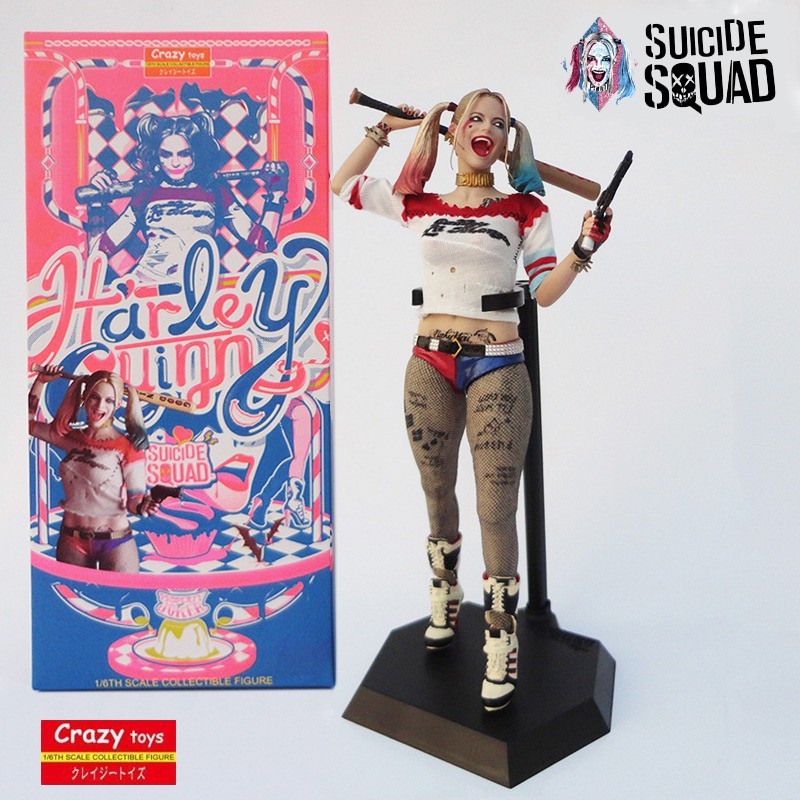 Harley Quinn Crazy Toys Arlequina Figures Roupas Reais 30cm
