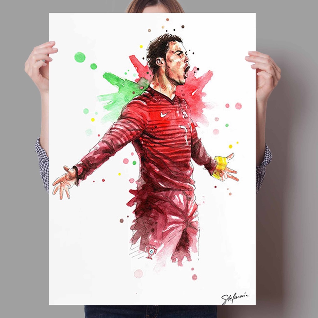 Quadro decorativo1 peça 40x60 Messi jogador de futebol para sala