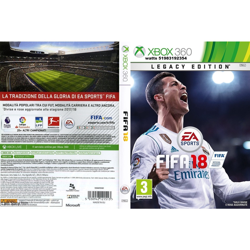 Jogo Xbox 360 Fifa 18