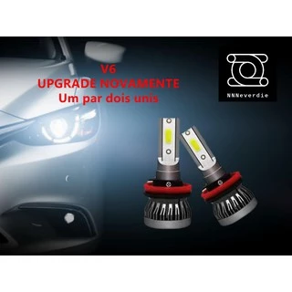 Kit Ultra Led 6000k Amarok V6 Farol De Milha 20000 Lumens