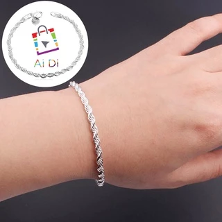 1pc pulseira de aço inoxidável pulseiras femininas torcido corda charme jóias link pulseiras simples