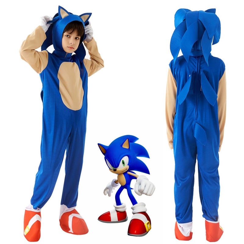 Fantasia Sonic Filme Infantil Traje Crianças Cosplay Realista Ouriço