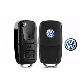 Par Emblema Logo Chave Canivete Resinado 14mm Azul Saveiro Gol Voyage Fox Polo Jetta Golf Saveiro