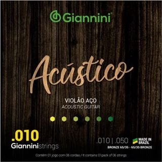 ENCORDOAMENTO GIANNINI GESWAN P/ VIOLAO DE AÇO BRONZE 65/35 0.010 COM BOLINHA