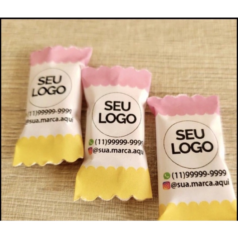 100 balas personalizadas com sua logo | Shopee Brasil