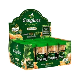 Cristais de Gengibre sabor Tradicional Display com 12 un. - Gengibre da Natureza
